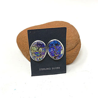 Oval Inlay Earrings Earrings - Picayune Cellars & Mercantile