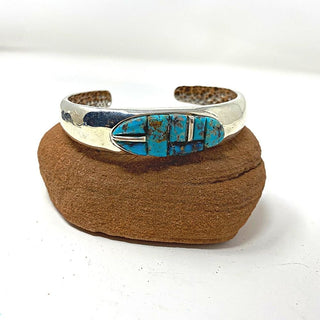 Oval Inlay Turquoise Cuff Bracelets - Picayune Cellars & Mercantile