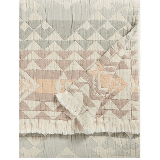 Pendleton Fringed Cotton Throw - Highland Peak Aqua Blankets - Picayune Cellars & Mercantile