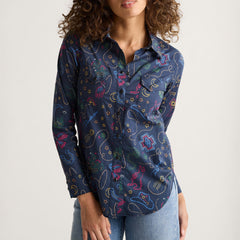 Pendleton Women's Print Gambler Shirt Navy Western Brights