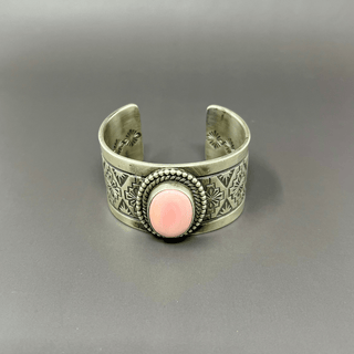 Pink Conch Hand Stamped Bracelet Bracelets - Picayune Cellars & Mercantile