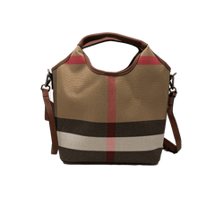SD Tartan & Leather Bucket Handbag B60004
