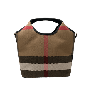 Plaid & Leather Bucket Handbag - B60004 Purses - Picayune Cellars & Mercantile