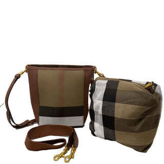 Plaid & Leather Crossbody Bag - S778 Purses - Picayune Cellars & Mercantile