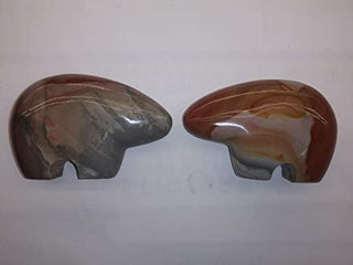 Polished Gemstone Carved Bear Statue Crystals - Picayune Cellars & Mercantile