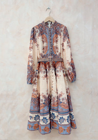 Printed Cotton Blend Dress with Belt Women's Apparel - Picayune Cellars & Mercantile