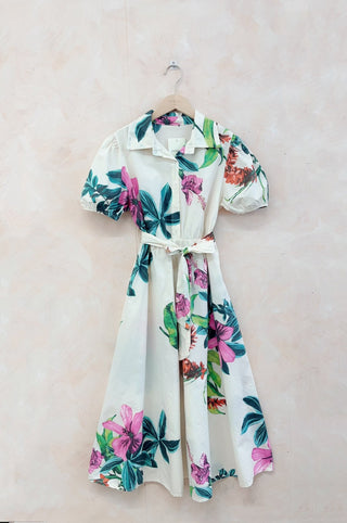 Printed Cotton Dress with Belt Women's Apparel - Picayune Cellars & Mercantile