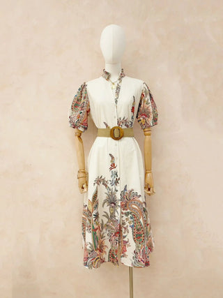 Printed Cotton Dress with Belt Women's Apparel - Picayune Cellars & Mercantile
