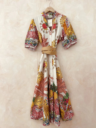 Printed Cotton Dress with Belt Women's Apparel - Picayune Cellars & Mercantile