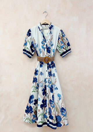 Printed Cotton Dress with Belt Women's Apparel - Picayune Cellars & Mercantile