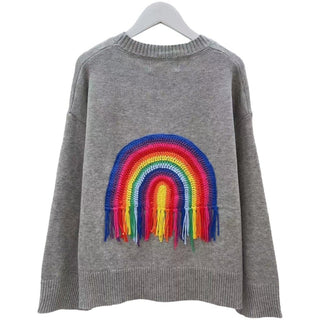 Rainbow Crochet Sweater Women's Apparel - Picayune Cellars & Mercantile