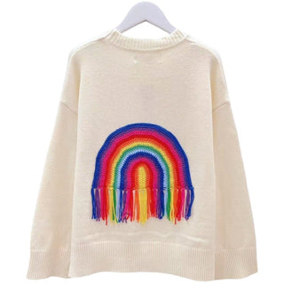 Rainbow Crochet Sweater Women's Apparel - Picayune Cellars & Mercantile