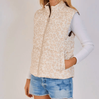 Reversible Leopard Print Down Vest Women's Apparel - Picayune Cellars & Mercantile
