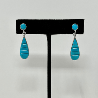 Rick Tolino Cobblestone Inlay Teardrop Turquoise Earrings Earrings - Picayune Cellars & Mercantile