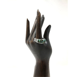 Rick Tolino Turquoise Ring with Trianglur Detail Rings - Picayune Cellars & Mercantile