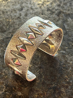 Ronnig Celestial Patterned Silver Cuff