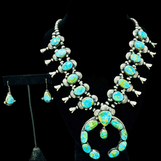 Royston Turquoise Squash Blossom & Earrings Pendants/Necklaces - Picayune Cellars & Mercantile
