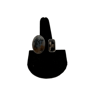 Russian Agate & Smoky Quartz Double Stone Adjustable Ring Rings - Picayune Cellars & Mercantile