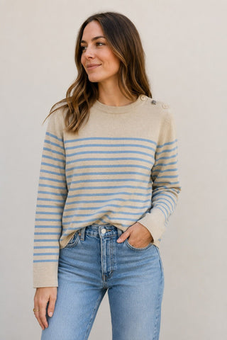 Saint James Bregancon R Wool Sailor Sweater with Elbow Patches Women's Apparel - Picayune Cellars & Mercantile
