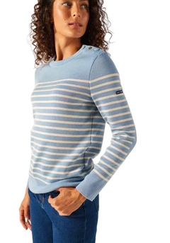 Saint James Bregancon R Wool Sailor Sweater with Elbow Patches