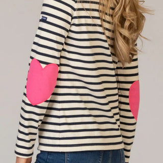 Saint James Vaujany Striped Shirt with Heart Elbow Patches Women's Apparel - Picayune Cellars & Mercantile