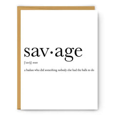 Savage Definition Card