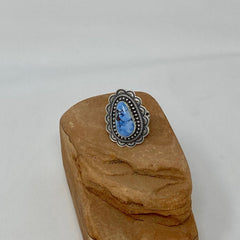 Scalloped Golden Hills Turquoise Ring