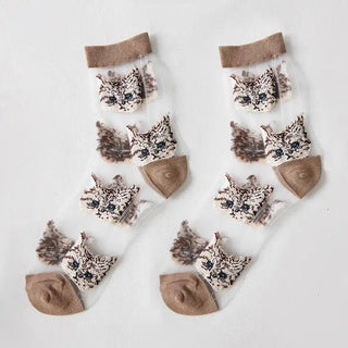 Sheer Cat Ankle Socks Socks - Picayune Cellars & Mercantile