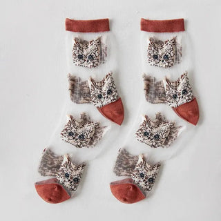 Sheer Cat Ankle Socks Socks - Picayune Cellars & Mercantile