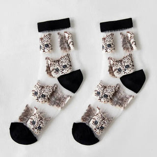 Sheer Cat Ankle Socks Socks - Picayune Cellars & Mercantile