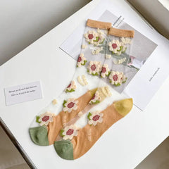 Sheer Floral Socks