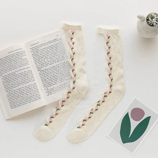 Sheer Floral Socks Socks - Picayune Cellars & Mercantile