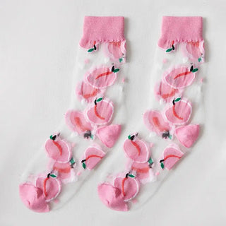 Sheer Floral Socks Socks - Picayune Cellars & Mercantile