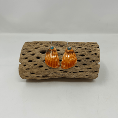 Spiny Oyster Shell and Turquoise Earrings