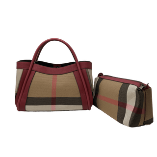 Short Handle Plaid & Leather Handbag - 924 Purses - Picayune Cellars & Mercantile