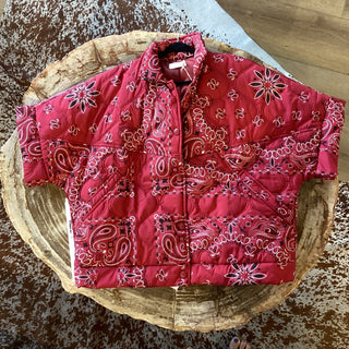 Short - Sleeve Quilted Jacket Women's Apparel - Picayune Cellars & Mercantile