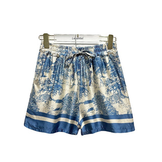 Silky Toile de Jouy Shorts with Pockets Women's Apparel - Picayune Cellars & Mercantile
