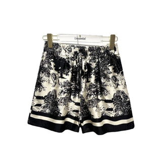 Silky Toile de Jouy Shorts with Pockets Women's Apparel - Picayune Cellars & Mercantile