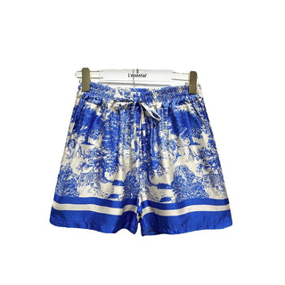 Silky Toile de Jouy Shorts with Pockets Women's Apparel - Picayune Cellars & Mercantile