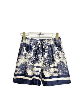 Silky Toile de Jouy Shorts with Pockets Women's Apparel - Picayune Cellars & Mercantile