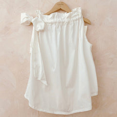 Sleeveless Tie-Neck Blouse