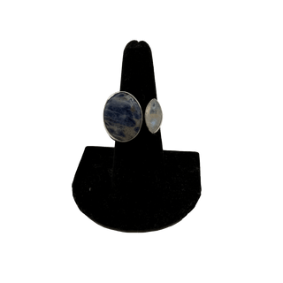 Sodalite & Moonstone Double Stone Ring Rings - Picayune Cellars & Mercantile