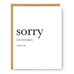 Sorry Definition Card