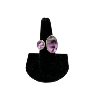 Star Amethyst Double Stone Adjustable Ring Rings - Picayune Cellars & Mercantile