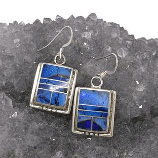 Sterling Silver and Opal Inlay Earrings Earrings - Picayune Cellars & Mercantile