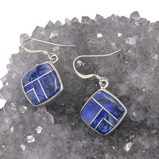 Sterling Silver and Opal Inlay Earrings Earrings - Picayune Cellars & Mercantile