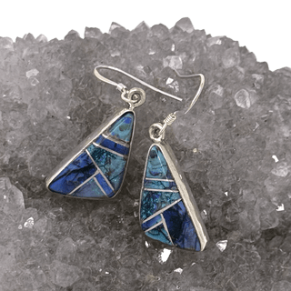 Sterling Silver and Opal Inlay Earrings Earrings - Picayune Cellars & Mercantile