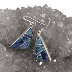 Sterling Silver and Opal Inlay Earrings