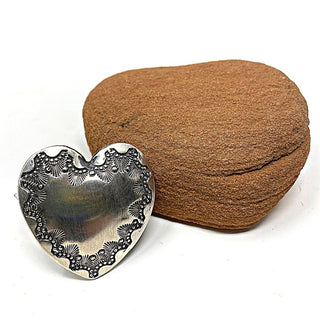 Sterling Stamped Heart Ring Rings - Picayune Cellars & Mercantile