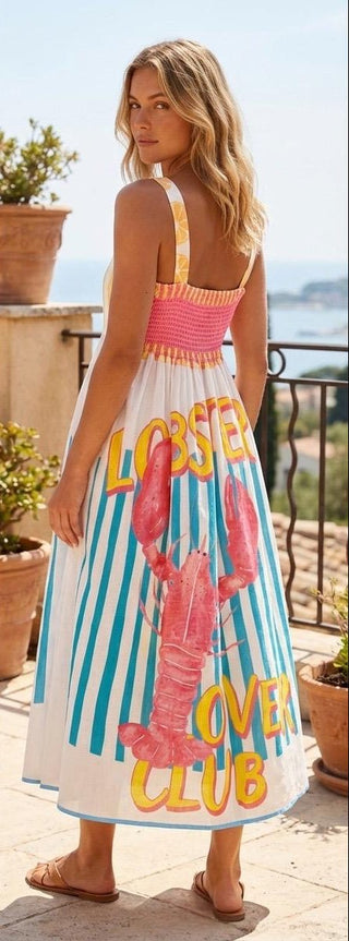Summer Print Midi Dress Women's Apparel - Picayune Cellars & Mercantile